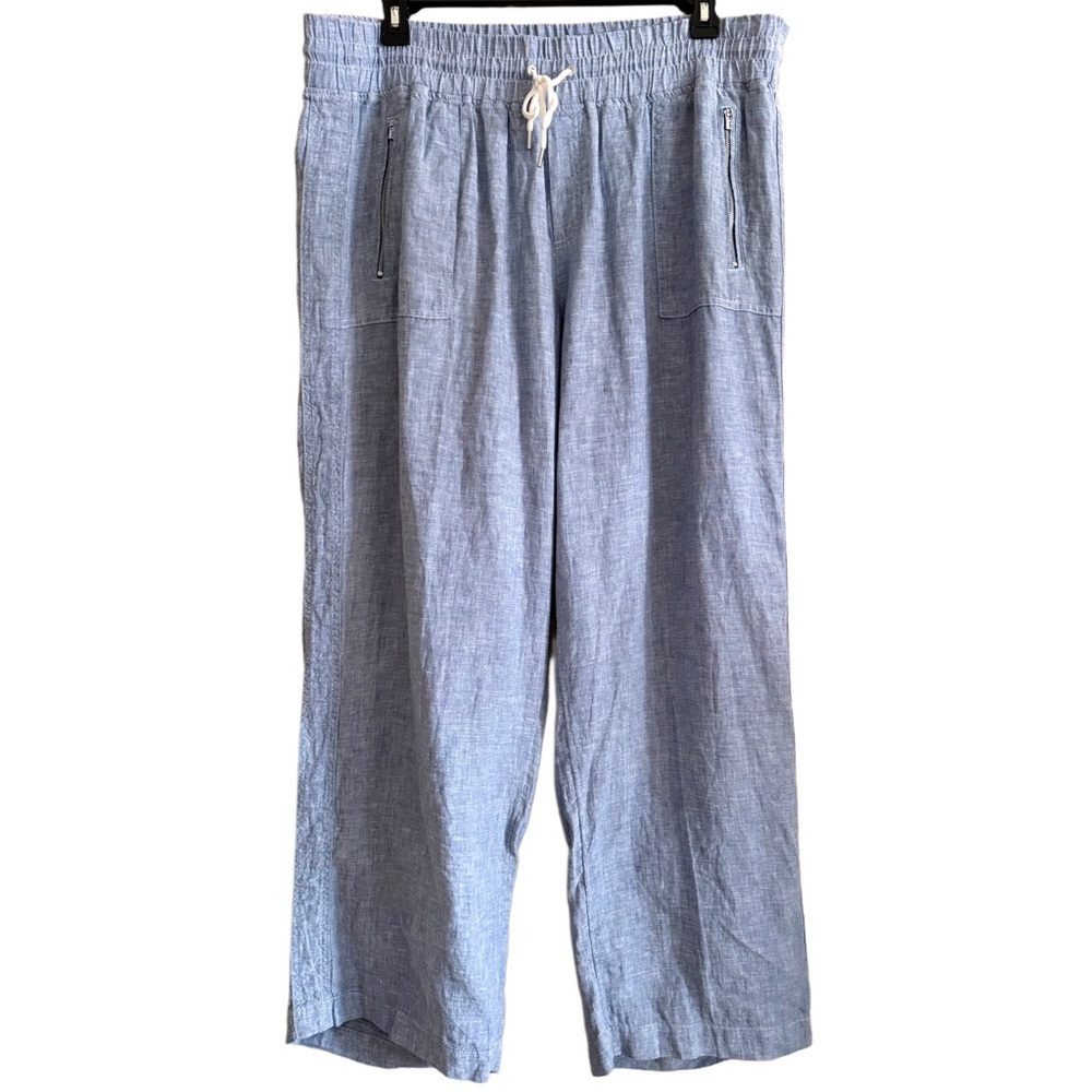 ATHLETA 100% Linen Comfy Lightweight Casual Wide-Leg Pull-On Cabo Pants Size 20 - Picture 2 of 8